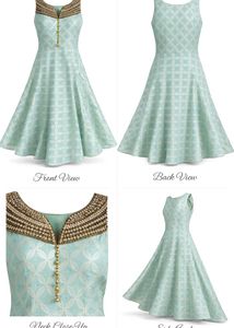 Beautiful Teal Ethnic Gown and also has it's pant