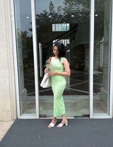 Mint Green Ribbed Maxi Dress