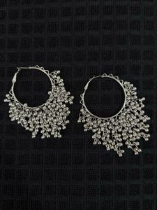 combo of  Silver and black oxidised hoop