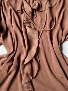 H&amp;M Boho Brown Ruffle Blouse