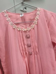 Chic Pink Embroidered Kurti