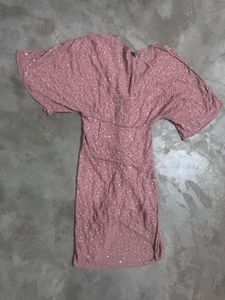 ASOS Sequin Twist MidiDress Pink UK10/ US 6
