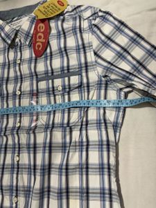 Men's check blue white Shirt