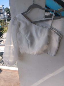 Chic White One-Shoulder Blouse