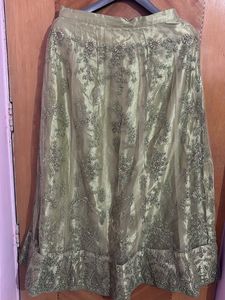 Embroidered Lehenga Skirt - Sage Green