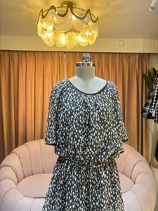 Chic Printed Mini Dress with Tie Waist