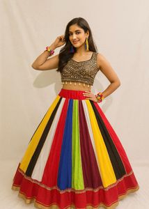 Vibrant Striped Lehenga Choli Set
