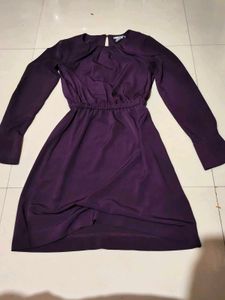 Elegant Purple Long Sleeve Dress