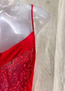 Red Lace Trim Bodysuit