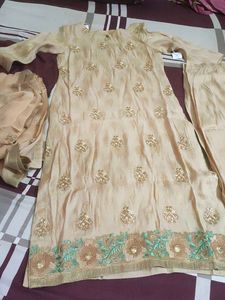 Elegant Peach Kurta Set with Dupatta