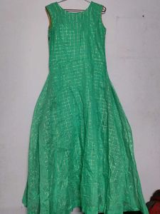 Green Embroidered Anarkali Dress