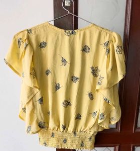 Yellow Floral Print Blouse