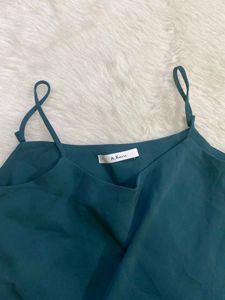 Cute Teal Spaghetti Strap Crop Top