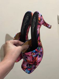 Colorful Heeled Mules
