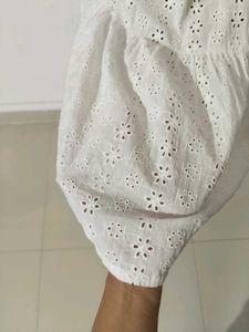 Chic White Eyelet Dress