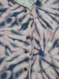 Tie-Dye Button-Up Crop Top