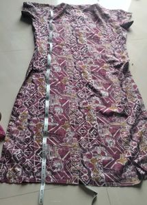 purple Printed Kurta Set with Dupatta