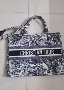 Used Christian Dior Tote Bag - Black & White