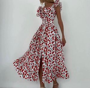 cherry 🍒 print long dress