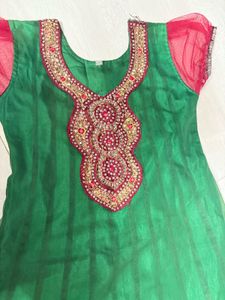 Green Embroidered Anarkali Kurta