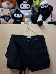 Souled Store denim skort in carbon black