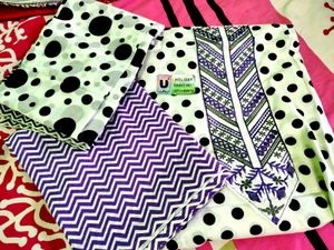 lavender white dress material
