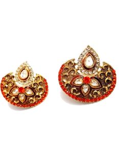 Gold Plated Heavy Earrings, Pack Of 1 ( New)