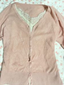 Chic Lace Trim Cardigan