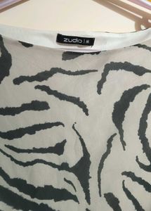Sheer Tiger Print Long Sleeve Top