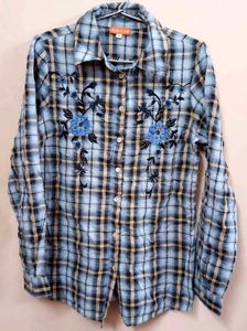 Premium German Export Embroidered Plaid Shirt ✨