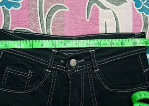 Black Cargo Pants with White Stitching