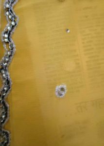 Yellow Beads Work Saree