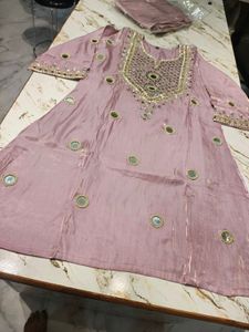 new mirror work 3 piece kurta set