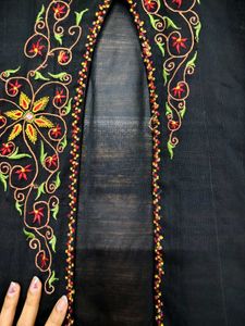 Black Embroidered Ethnic Vest