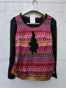 New with tag Korean Art Satin Clain Top