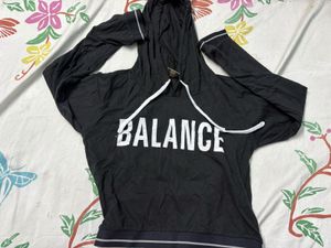 Black Hooded Lightweight Top