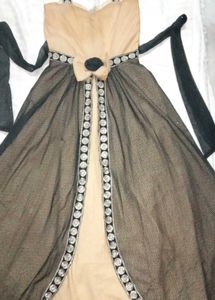 Elegant Black &amp; Beige Gown