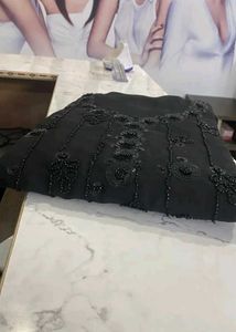 Georgette Black Sequined Suit
