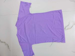 Cute Printed Women's T-Shirt (Lavender)