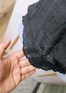 Boho Black Embroidered Top