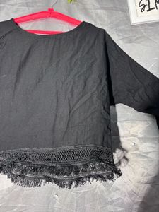 Black Lace Trim Top