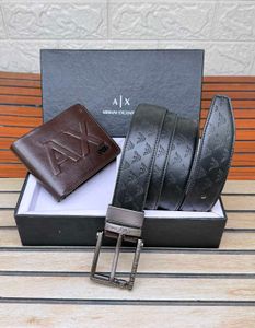 Armani Exchange Belt &amp; Wallet Set