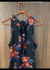 Floral Black Dress Size M