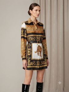 Designer Leopard Print Shirt Dress