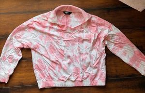 Pink & White Tie-Dye Long Sleeve Top