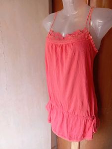 Pink Lace Trim Cami