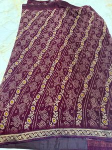 Beautiful Maroon Saree with Blouse