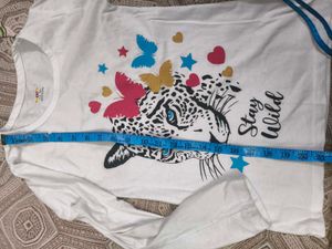 Cute Leopard Print T-Shirt for 8-9; years girl