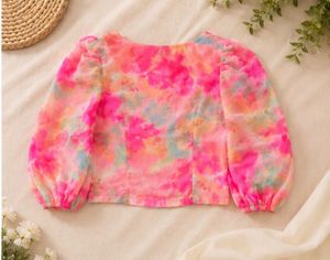 Vibrant Tie-Dye Puff Sleeve Top