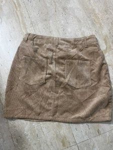Tan Corduroy Mini Skirt